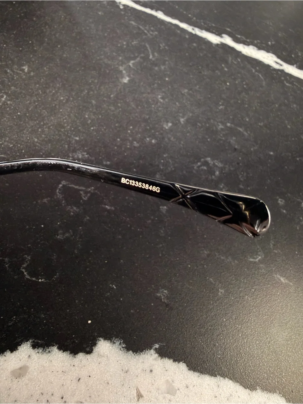 CHANEL Black and Silver Square Aviator Sunglasses
